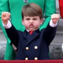 Prince Louis watches the flypast on the Buckingham Palace balcony in 2023