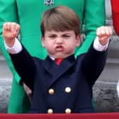 Prince Louis watches the flypast on the Buckingham Palace balcony in 2023