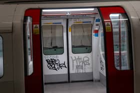 Graffiti on the Bakerloo Line in London