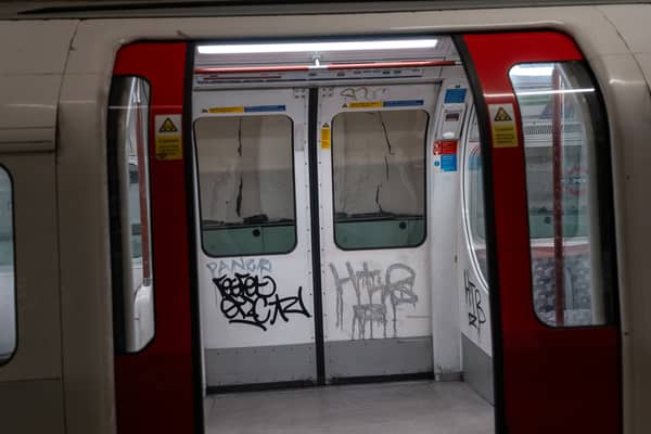 Graffiti on the Bakerloo Line in London