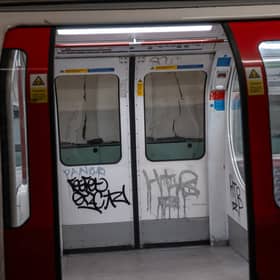 Graffiti on the Bakerloo Line in London