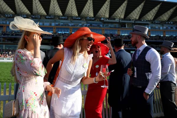 Racegoers celebrate at Royal Ascot, last year. 