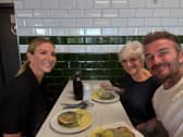 Sir David celebrated his knighthood with traditional pie and mash 