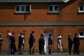 Racegoers queue to enter on the second day of Royal Ascot 