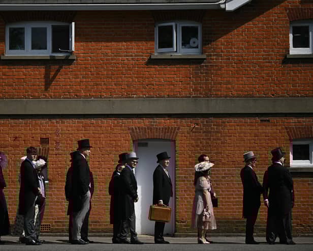 Racegoers queue to enter on the second day of Royal Ascot 