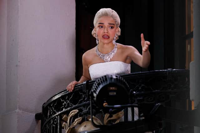 Rachel Zegler performs "Don't Cry For Me Argentina" live on the balcony as she plays Eva Peron in "Evita" at the London Palladium