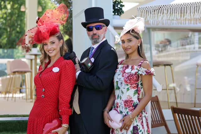 Sophie Hermann, Max Cisotti and Eshita Kabra-Davies attend day two of Royal Ascot 2025