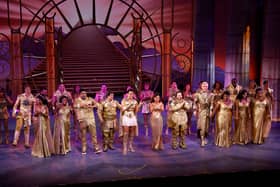 Members of the cast onstage during the curtain call at Disney's "Hercules" World Premiere at the Theatre Royal Drury Lane on June 24, 2025