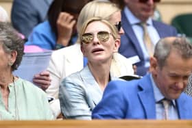 Actress Cate Blanchett in the Royal Box prior to Ladies' Singles first round match between Barbora Krejcikova of Czechia and Alexandra Eala of Philippines on day two of The Championships Wimbledon