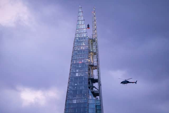 Superman soars above London in epic publicity stunt