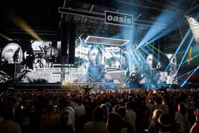 Oasis perform on stage during the opening night of their Live 25' Tour at Principality Stadium on July 04, 2025 in Cardiff, Wales.