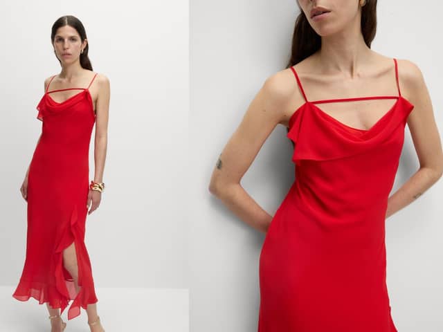 Tomato red is the hottest colour of the season and the M&S cowl neck slip dress is all you need