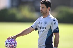 Arsenal manager Mikel Arteta during a training session.