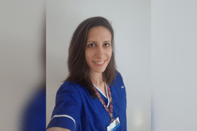 Alicia Arias in her Great Ormond Street Hospital uniform
