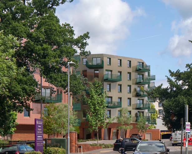 Early CGI for the plans for Coombe Road