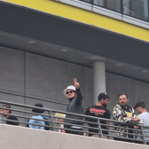 The bucket hats are already out in full force at Wembley ahead of tonight's Oasis gig 