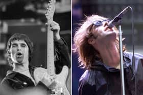 Oasis performs live on stage at Wembley Stadium, London, July 22, 2000