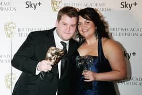 James Corden and Ruth Jones of 'Gavin and Stacey' pose with the Sky+ Audience Award for the Programme of the Year at the British Academy Television Awards 2008 at The Palladium
