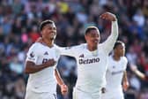 Jacob Ramsey celebrates with Aston Villa teammate Ollie Watkins.