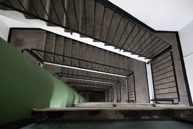 Gilbert House residents are left to scale nine flights of stairs