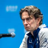 New Spurs boss Thomas Frank takes a press conference during pre-season.