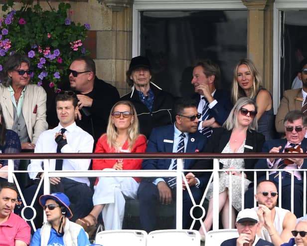 Rolling Stone Mick Jagger was spotted watching the cricket at The Kia Oval in London yesterday.