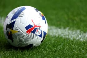A detailed view of the PUMA Orbita Ultimate EFL match ball