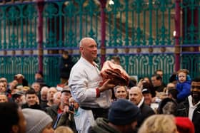 The annual Christmas Eve meat sale at Smithfield Market 