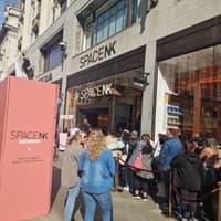 Space NK Oxford Street: Beauty fans queue around the block for free goodie bags in central London