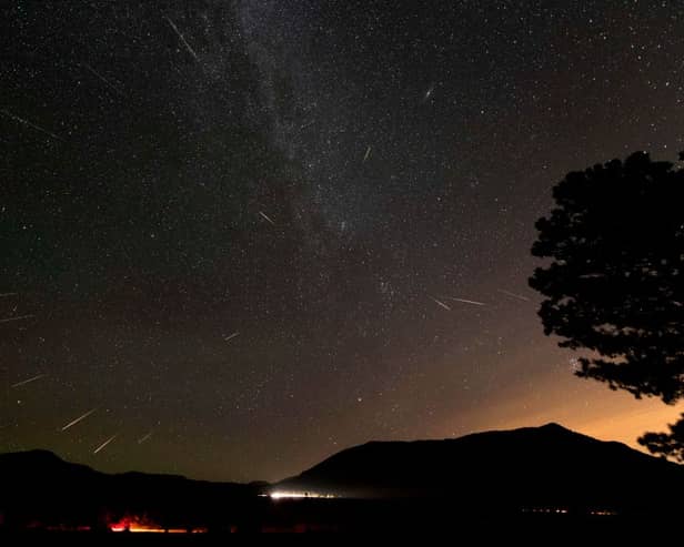 A composite photo of 15 Perseid meteors seen over the US back in 2018