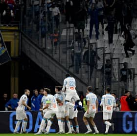 Marseille celebrate scoring against PSG.