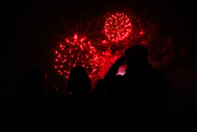 Fireworks illuminate the sky above Alexandra Palace during the annual Bonfire Night fireworks display