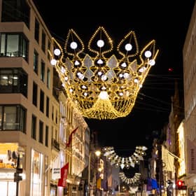 This year's Bond Street Christmas lights are inspired by the Crown Jewels 