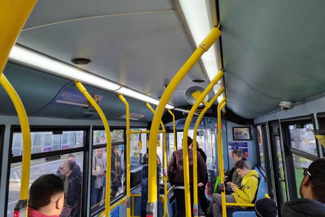 The S4 uses only single-decker buses, which, combined with the reduced frequency, limits passenger capacity