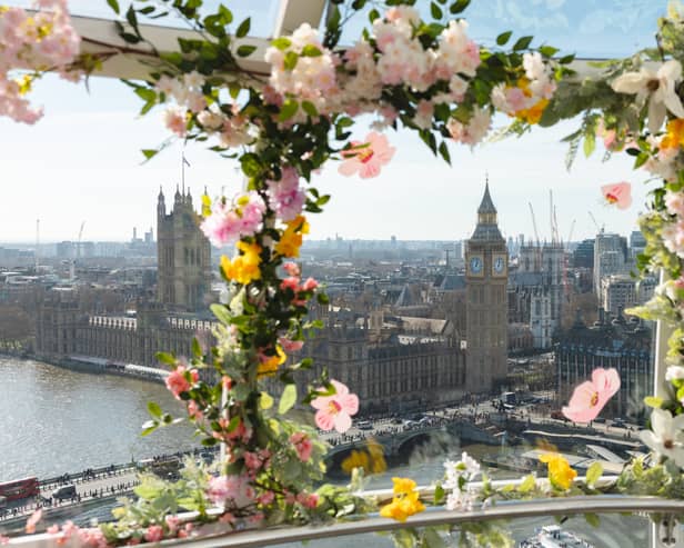 The London Eye has had a floral makeover for spring 