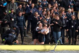 Oxford University celebrate winning The Boat Race 2026.