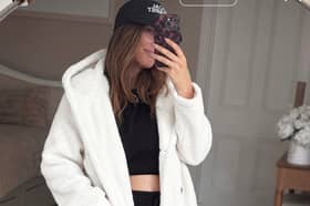 Stacey Solomon has praised this Amazon cosy teddy coat for being warm without feeling too heavy.