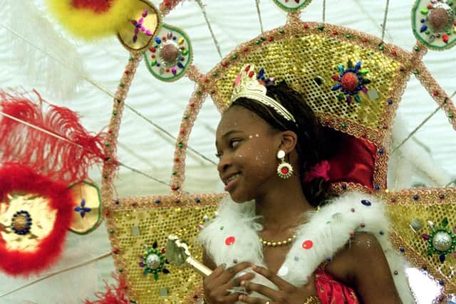Felicia James, winner of the Carnival Princess contest at the Leeds West Indian Centre. She is pictured in a costume called Princess of Siam, designed by Gloria Fredrick of Leeds.