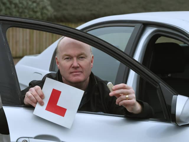 Paul Turner's daughter had her driving test cancelled because of tiny specks of pencil eraser in the car