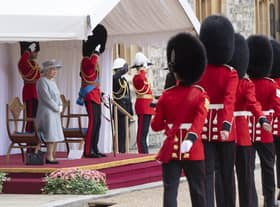 Queen Elizabeth II attends a military ceremony in the Quadrangle of Windsor Castle to mark her Official Birthday on June 12, 2020 at Windsor Castle. Trooping of the Colour has marked the Official Birthday of the Sovereign for over 260 years. Photo by Eddie Mulholland - WPA Pool/Getty Images)