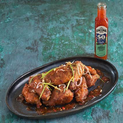 Encona's West Indian Original Hot Pepper Sauce, launched in London in 1975, and was the first authentic Caribbean hot pepper sauce to appear on supermarket shelves