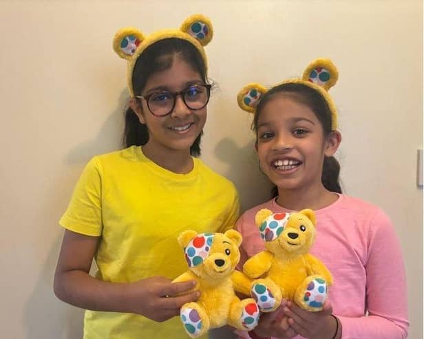 BBC Children in Need Ambassadors on behalf of CarFest presented by bp pulse Aanyah and Amyra
