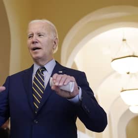 US President Joe Biden speaks to media about the Democrats keeping the Senate before the Association of Southeast Asian Nations (ASEAN) summit in Cambodia. Picture: AP Photo/Alex Brandon