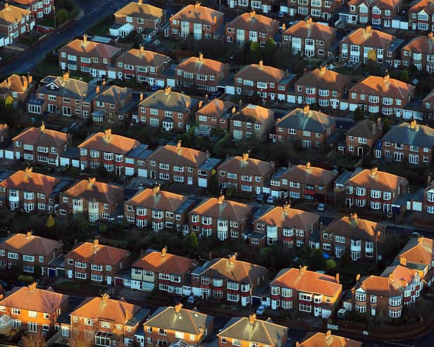 Aerial view of houses in Newcastle.