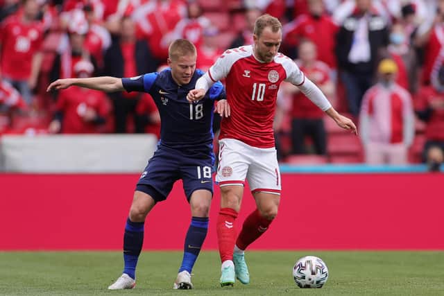 Christian Eriksen of Denmark. (Photo by Friedemann Vogel - Pool/Getty Images)