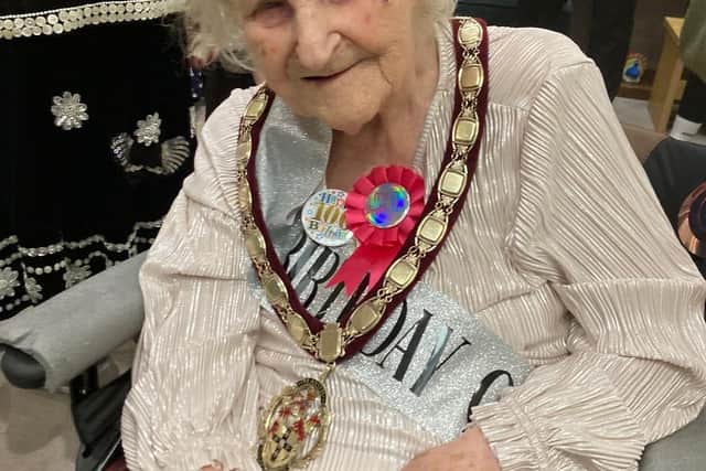 Pearly Queen of Paternoster 100 year old Violet