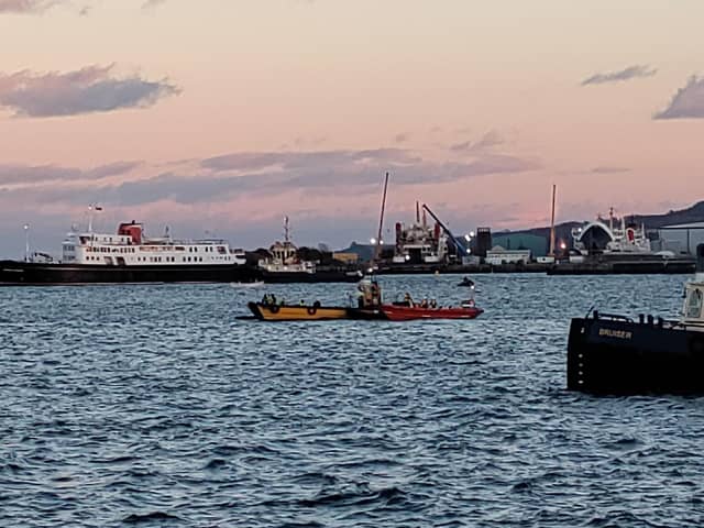 The scene in East India Harbour, Greenock