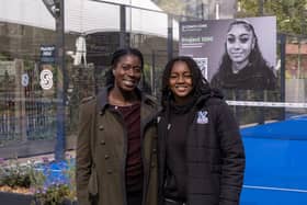 Coach Core apprentice Rochelle Mayne with Christine Ohuruogu.