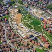 Aerial view of Bellway’s Aviation Park development at Kings Hill in Kent.