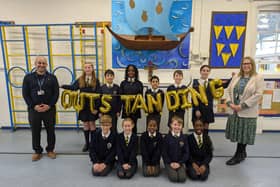 Pupils celebrate their Outstanding Ofsted at St Nicholas Church of England Primary School